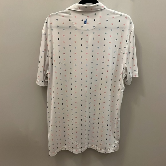 Johnnie-O Polo Golf Shirt Mens “Finito” White with Cocktails SPF 50 Size Large - Picture 8 of 10